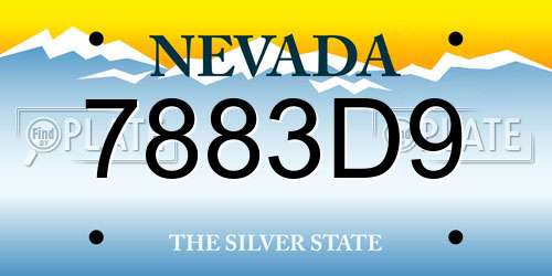 7883D9 Nevada License Plate
