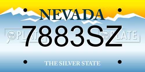 7883SZ Nevada License Plate