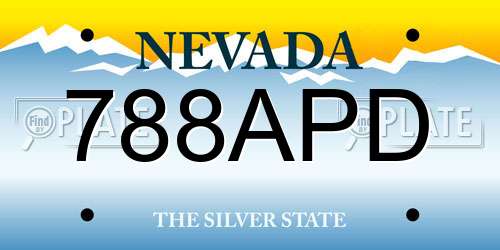 788APD Nevada License Plate