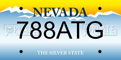 788ATG Nevada License Plate