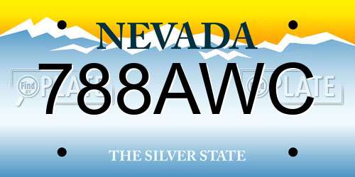 788AWC Nevada License Plate