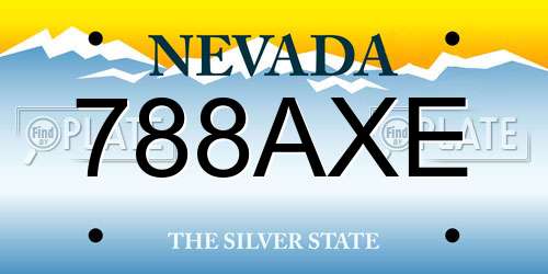 788AXE Nevada License Plate