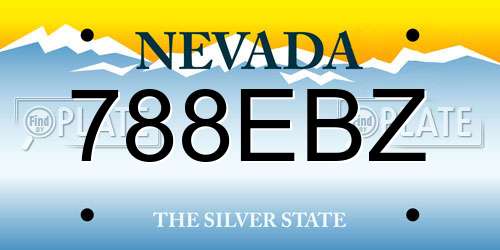 788EBZ Nevada License Plate