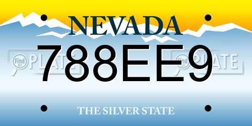 788EE9 Nevada License Plate