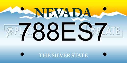 788ES7 Nevada License Plate