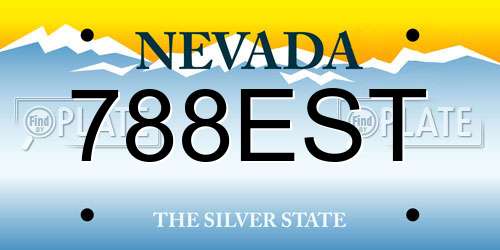 788EST Nevada License Plate