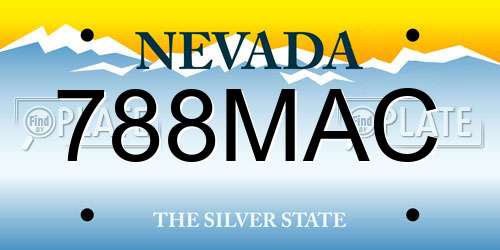 788MAC Nevada License Plate