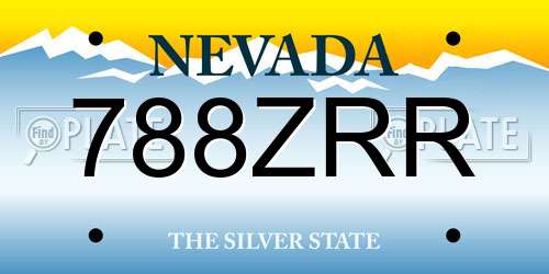 788ZRR Nevada License Plate