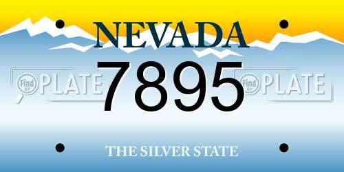 7895 Nevada License Plate