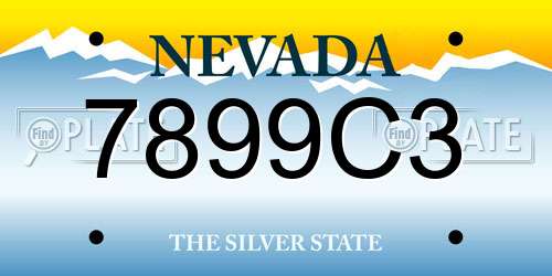 7899C3 Nevada License Plate