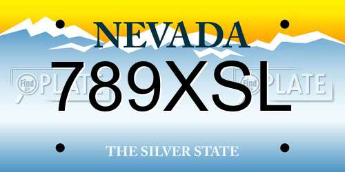 789XSL Nevada License Plate