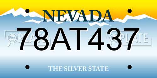 78AT437 Nevada License Plate