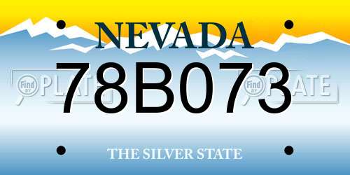 78B073 Nevada License Plate