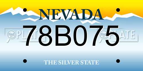 78B075 Nevada License Plate