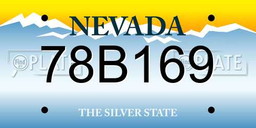 78B169 Nevada License Plate