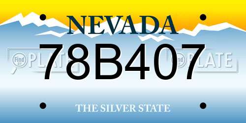 78B407 Nevada License Plate