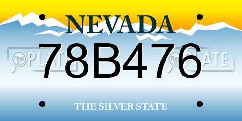 78B476 Nevada License Plate