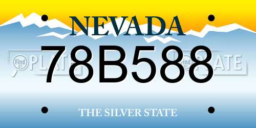 78B588 Nevada License Plate