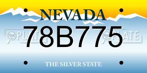78B775 Nevada License Plate