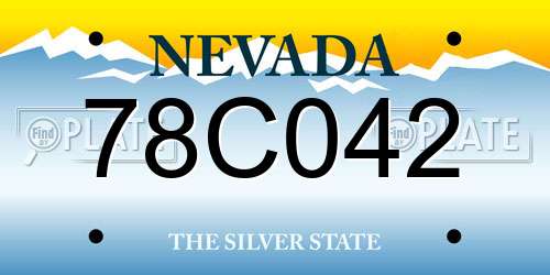 78C042 Nevada License Plate