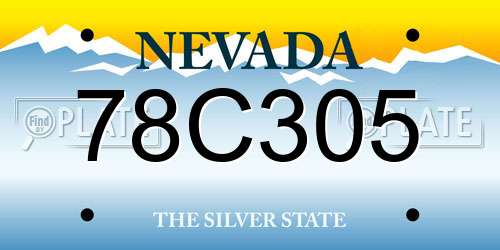 78C305 Nevada License Plate