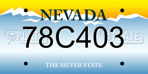 78C403 Nevada License Plate