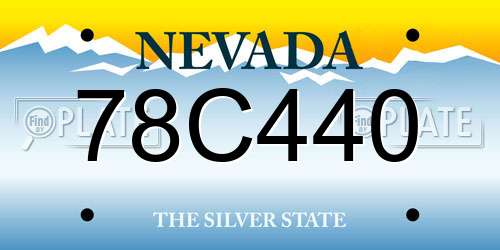 78C440 Nevada License Plate