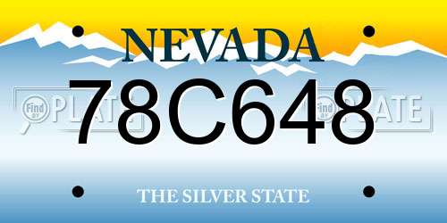 78C648 Nevada License Plate
