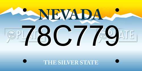 78C779 Nevada License Plate