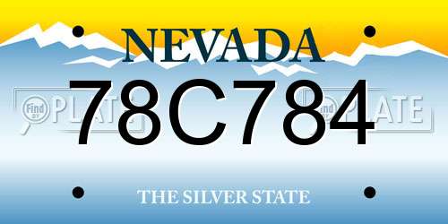 78C784 Nevada License Plate