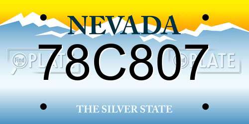 78C807 Nevada License Plate