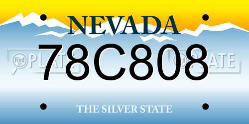 78C808 Nevada License Plate