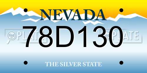 78D130 Nevada License Plate