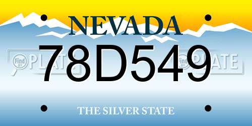 78D549 Nevada License Plate