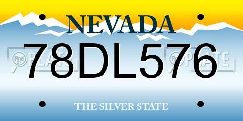 78DL576 Nevada License Plate