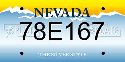 78E167 Nevada License Plate