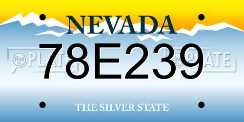 78E239 Nevada License Plate