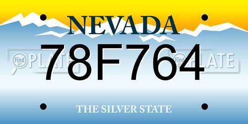78F764 Nevada License Plate