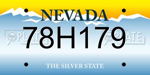 78H179 Nevada License Plate