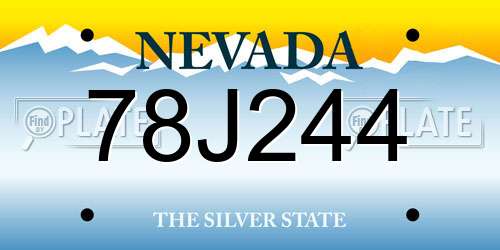 78J244 Nevada License Plate