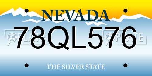 78QL576 Nevada License Plate