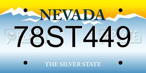 78ST449 Nevada License Plate