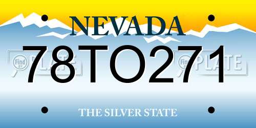 78TO271 Nevada License Plate