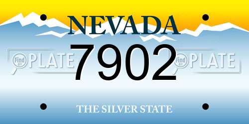 7902 Nevada License Plate