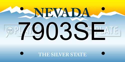 7903SE Nevada License Plate