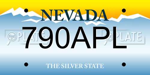 790APL Nevada License Plate