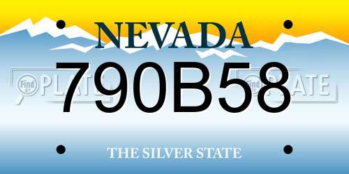 790B58 Nevada License Plate