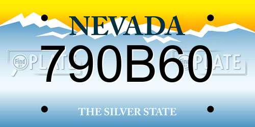 790B60 Nevada License Plate