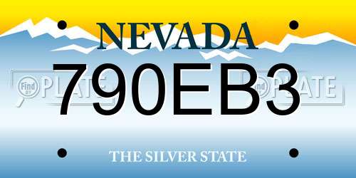 790EB3 Nevada License Plate