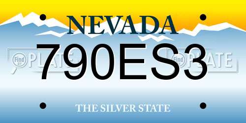 790ES3 Nevada License Plate